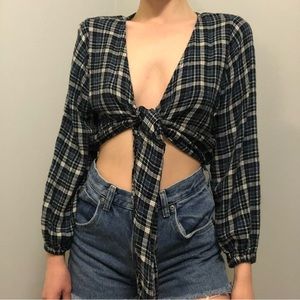American Eagle Tie Front Top